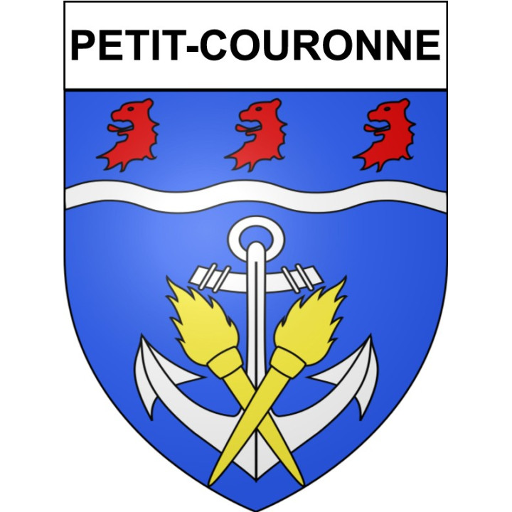 Pegatinas escudo de armas de Petit-Couronne adhesivo de la etiqueta engomada