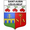 Pegatinas escudo de armas de Saint-Aubin-lès-Elbeuf adhesivo de la etiqueta engomada