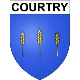 Pegatinas escudo de armas de Courtry adhesivo de la etiqueta engomada