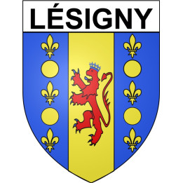 Pegatinas escudo de armas de Lésigny adhesivo de la etiqueta engomada