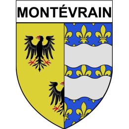 Pegatinas escudo de armas de Montévrain adhesivo de la etiqueta engomada