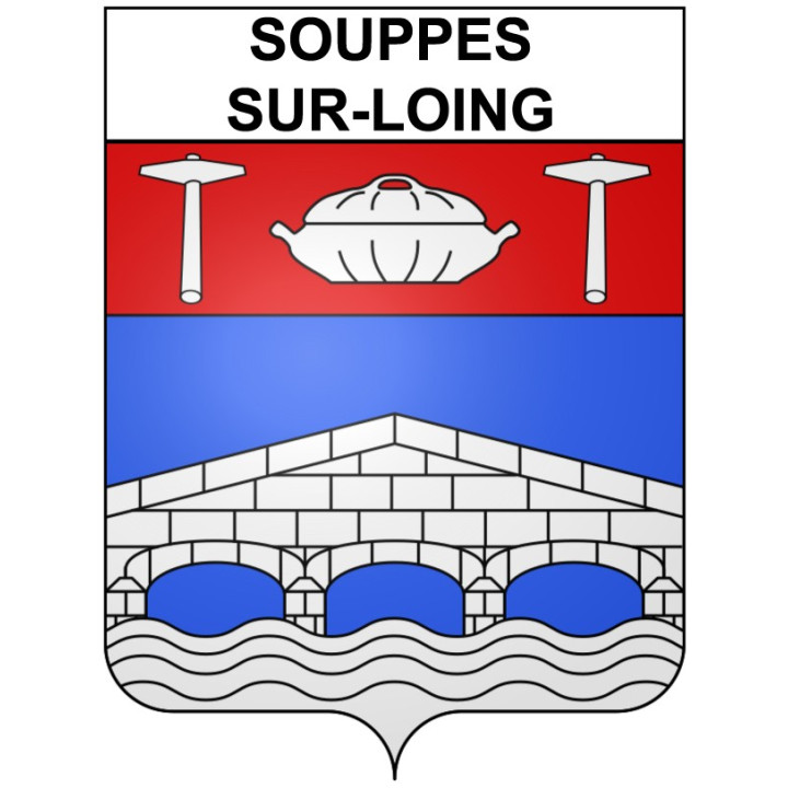 Souppes-sur-Loing 77 ville Stickers blason autocollant adhésif