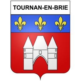 Pegatinas escudo de armas de Tournan-en-Brie adhesivo de la etiqueta engomada