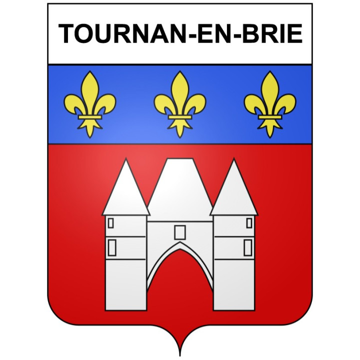 Pegatinas escudo de armas de Tournan-en-Brie adhesivo de la etiqueta engomada