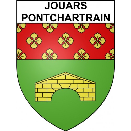 Pegatinas escudo de armas de Jouars-Pontchartrain adhesivo de la etiqueta engomada