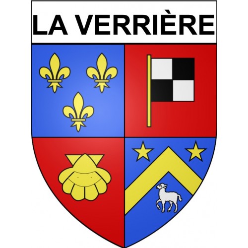 Pegatinas escudo de armas de La Verrière adhesivo de la etiqueta engomada