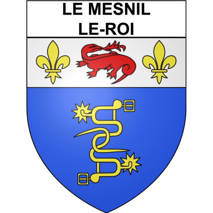 Pegatinas escudo de armas de Le Mesnil-le-Roi adhesivo de la etiqueta engomada