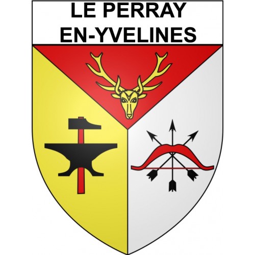 Pegatinas escudo de armas de Le Perray-en-Yvelines adhesivo de la etiqueta engomada