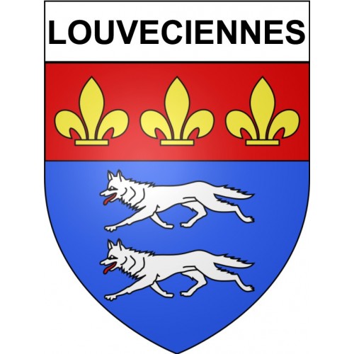 Pegatinas escudo de armas de Louveciennes adhesivo de la etiqueta engomada