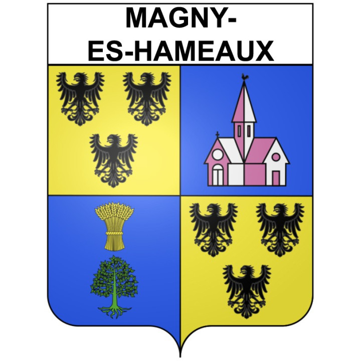 Magny-les-Hameaux Sticker wappen, gelsenkirchen, augsburg, klebender aufkleber