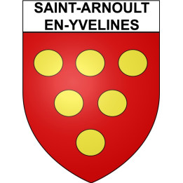 Pegatinas escudo de armas de Saint-Arnoult-en-Yvelines adhesivo de la etiqueta engomada