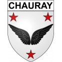 Pegatinas escudo de armas de Chauray adhesivo de la etiqueta engomada