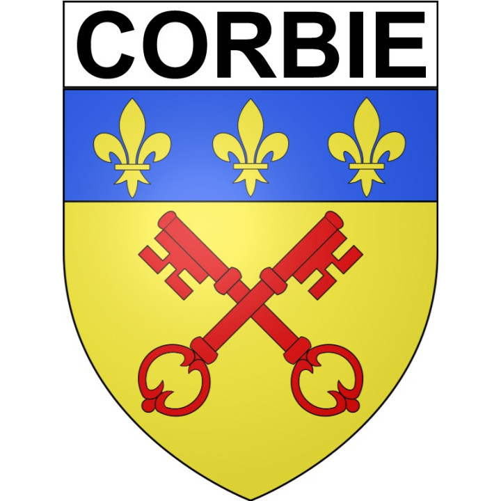 Pegatinas escudo de armas de Corbie adhesivo de la etiqueta engomada