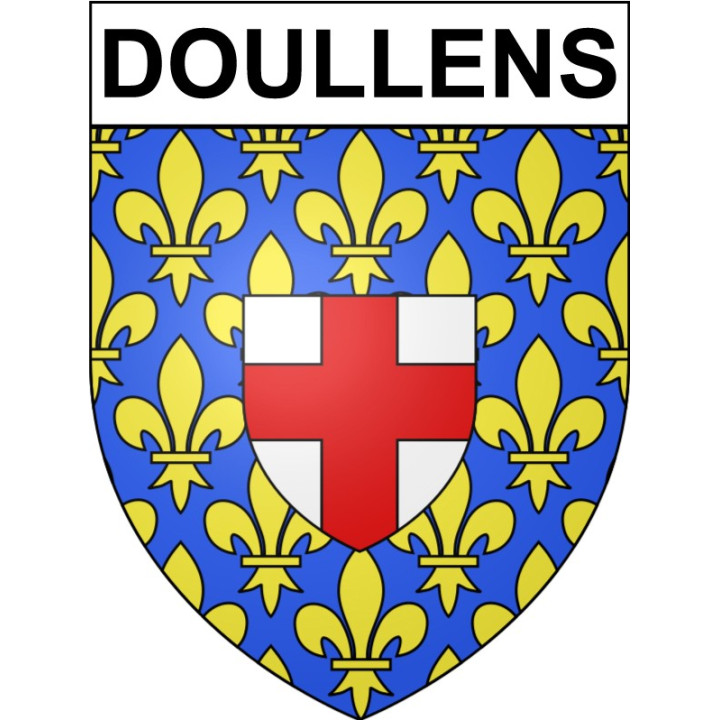 Pegatinas escudo de armas de Doullens adhesivo de la etiqueta engomada