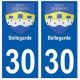 30 Bellegarde blason ville autocollant plaque stickers