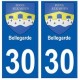 30 Bellegarde blason ville autocollant plaque stickers