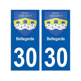 30 Bellegarde blason ville autocollant plaque stickers