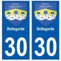 30 Bellegarde blason ville autocollant plaque stickers