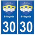 30 Bellegarde blason ville autocollant plaque stickers