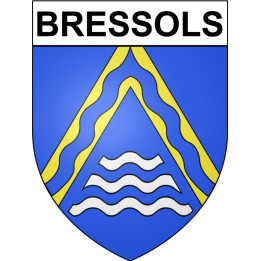Pegatinas escudo de armas de Bressols adhesivo de la etiqueta engomada