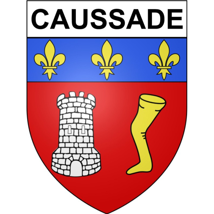 Pegatinas escudo de armas de Caussade adhesivo de la etiqueta engomada