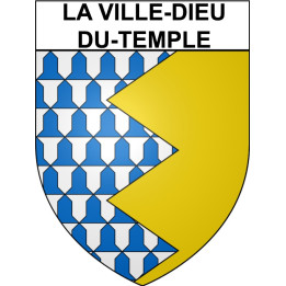 Pegatinas escudo de armas de La Ville-Dieu-du-Temple adhesivo de la etiqueta engomada