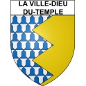 Pegatinas escudo de armas de La Ville-Dieu-du-Temple adhesivo de la etiqueta engomada