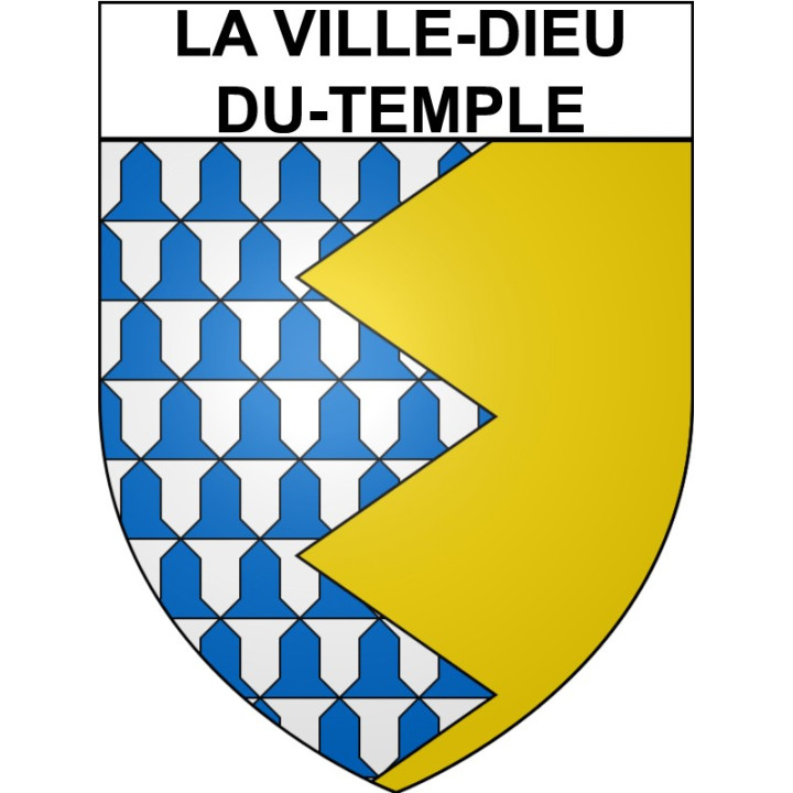 Pegatinas escudo de armas de La Ville-Dieu-du-Temple adhesivo de la etiqueta engomada