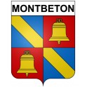 Pegatinas escudo de armas de Montbeton adhesivo de la etiqueta engomada