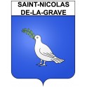 Pegatinas escudo de armas de Saint-Nicolas-de-la-Grave adhesivo de la etiqueta engomada