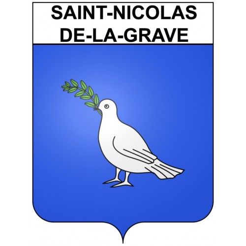 Pegatinas escudo de armas de Saint-Nicolas-de-la-Grave adhesivo de la etiqueta engomada
