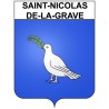 Pegatinas escudo de armas de Saint-Nicolas-de-la-Grave adhesivo de la etiqueta engomada