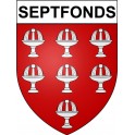 Pegatinas escudo de armas de Septfonds adhesivo de la etiqueta engomada