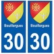 30 Bouillargues blason ville autocollant plaque stickers