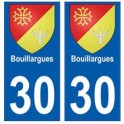 30 Bouillargues blason ville autocollant plaque stickers