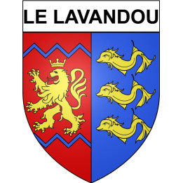 Pegatinas escudo de armas de Le Lavandou adhesivo de la etiqueta engomada