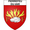 Pegatinas escudo de armas de Pierrefeu-du-Var adhesivo de la etiqueta engomada