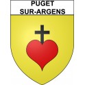 Pegatinas escudo de armas de Puget-sur-Argens adhesivo de la etiqueta engomada