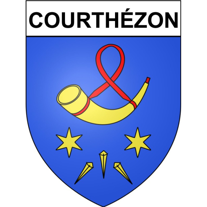 Pegatinas escudo de armas de Courthézon adhesivo de la etiqueta engomada