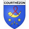 Pegatinas escudo de armas de Courthézon adhesivo de la etiqueta engomada