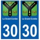 30 La Grand-Combe blason ville autocollant plaque stickers