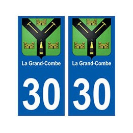 30 La Grand-Combe blason ville autocollant plaque stickers