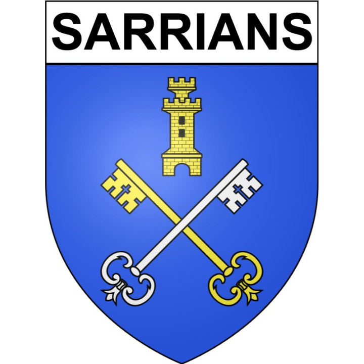 Pegatinas escudo de armas de Sarrians adhesivo de la etiqueta engomada