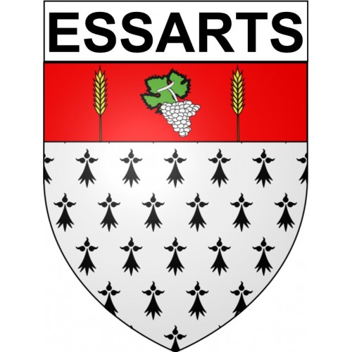 Pegatinas escudo de armas de Essarts adhesivo de la etiqueta engomada