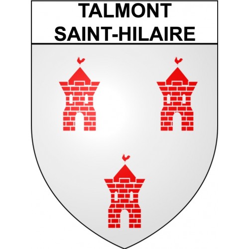 Pegatinas escudo de armas de Talmont-Saint-Hilaire adhesivo de la etiqueta engomada