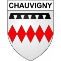 Pegatinas escudo de armas de Chauvigny adhesivo de la etiqueta engomada