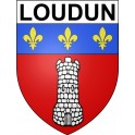 Pegatinas escudo de armas de Loudun adhesivo de la etiqueta engomada