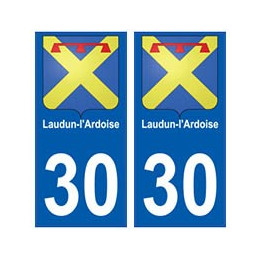 30 Laudun-l'Ardoise blason ville autocollant plaque stickers