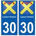 30 Laudun-l'Ardoise blason ville autocollant plaque stickers