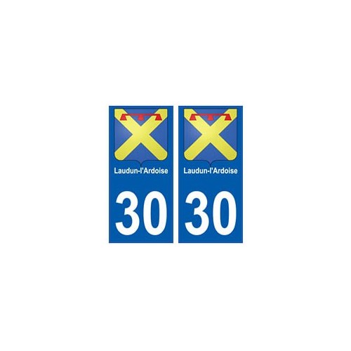 30 Laudun-l'Ardoise blason ville autocollant plaque stickers